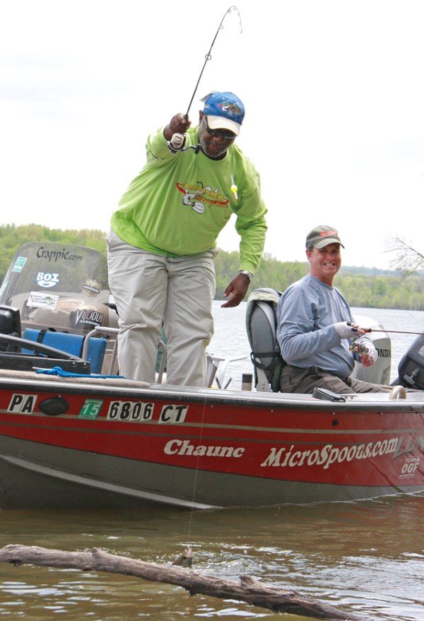 A good crappie comes from this northern lake. It was holding in the top of a laydown and taken on a float rig.