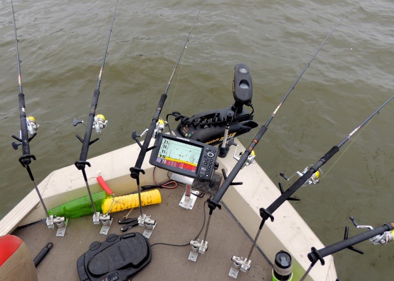 Crappie Stalkers are shown here on guide Jim Forrest’s boat. They can be ordered customized for additional height and an angle to give knee room.