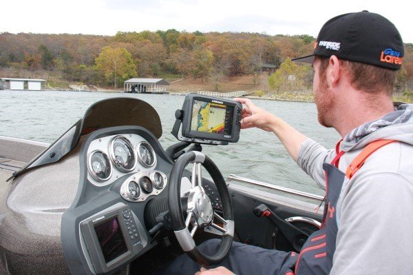Electronics is the key to catching any species of fish. Wheeler finds the right spot before he considers picking up his rod.