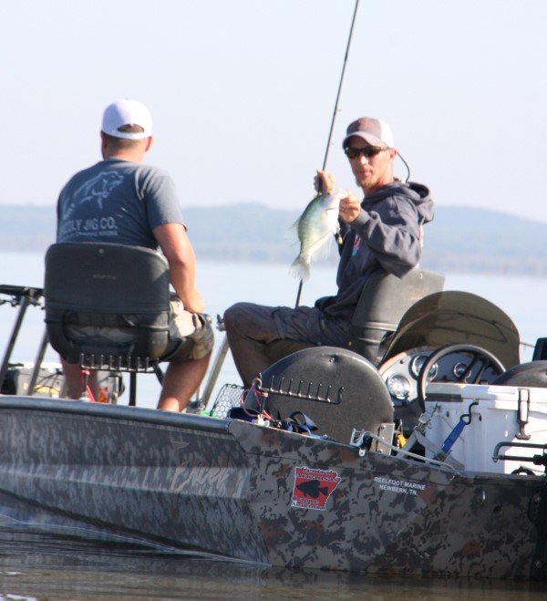 Catching seven good fish is the goal on tournament day. Here’s one just caught and headed for the livewell.
