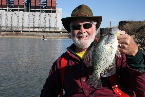 Doug Markham from Nashville poses with a new friend he hauled out of Old Hickory Lake near the 109 bridge.