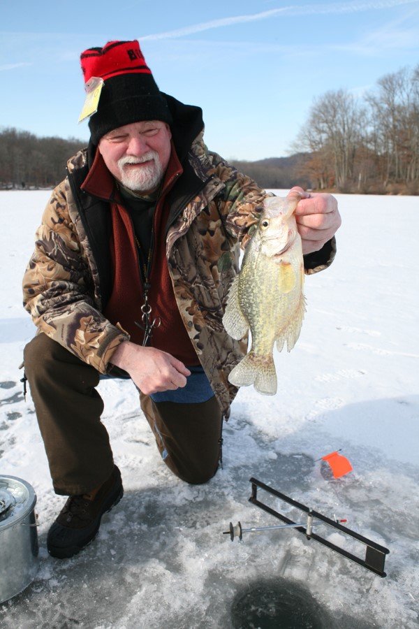 I may get fewer crappie from tip-ups and shiners but those I do catch are likely to be hefty.