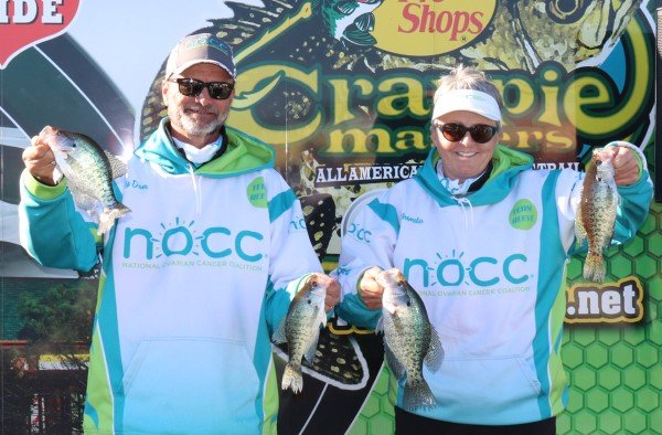 Jay Don & Rhonda Reeve at the Crappie Master D’Arbonne tournament. Rhonda is a cancer survivor and back to crappie fishing.