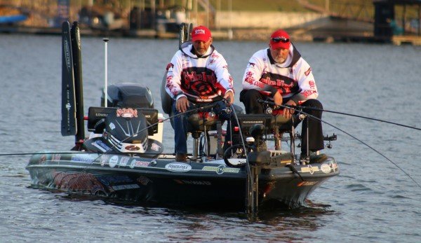 Tim Blackley and Jackie VanCleave spider rigging. VanCleave announced his retirement from crappie fishing this year after many decades of competitive fishing.