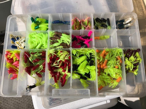 Guess what Terry Saldeen's favorite color of tube jig is when he fishes murky Truman Lake? Yes, it's chartreuse.