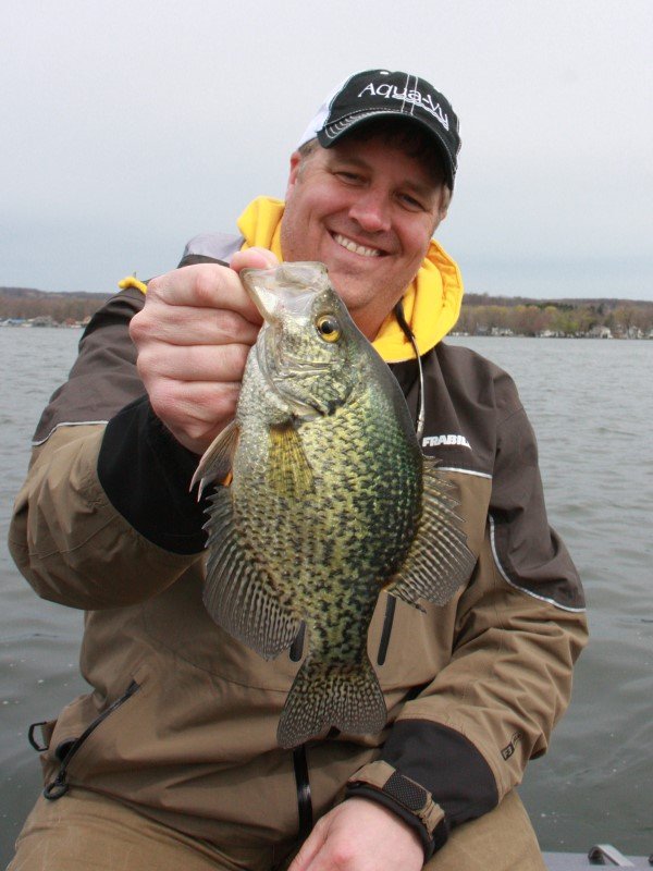 Cory Schmidt says cool weather fishing can be good, like this nice black crappie.
