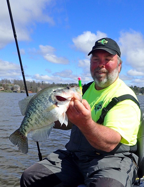 Billy Don Surface with a good crappie. Keeping a focus on ledges is an important part of a his searches.