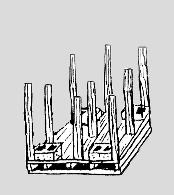 A pallet stake bed is economical and a good way to build a bed. Blacks can be placed over the corner stakes or wired to the pallet.