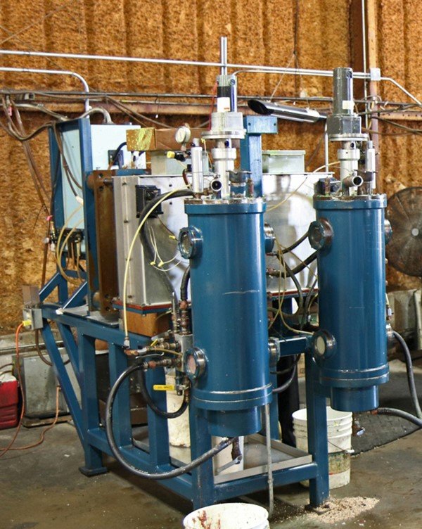 The machine where plastic, colors, mold, vacuum, pressure, heating and cooling all combine to form plastic baits.